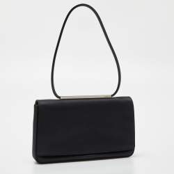 Pre Owned Gucci Black Satin Vintage Baguette Bag