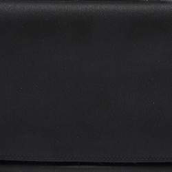 Pre Owned Gucci Black Satin Vintage Baguette Bag