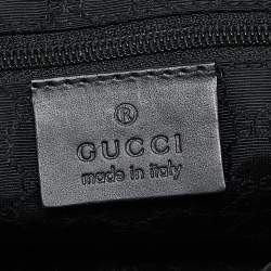 Pre Owned Gucci Black Satin Vintage Baguette Bag