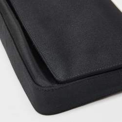 Pre Owned Gucci Black Satin Vintage Baguette Bag