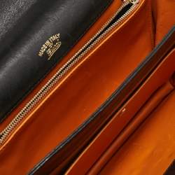 Pre Owned Gucci Black Suede and Leather 1973 Flap Shoulder Bag