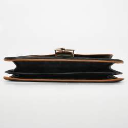 Pre Owned Gucci Black Suede and Leather 1973 Flap Shoulder Bag