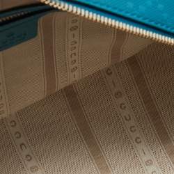 Pre Owned Gucci Turquoise Diamante Leather Small Satchel