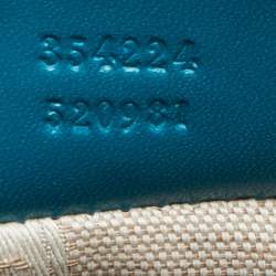 Pre Owned Gucci Turquoise Diamante Leather Small Satchel