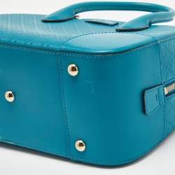 Pre Owned Gucci Turquoise Diamante Leather Small Satchel
