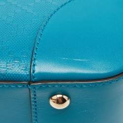 Pre Owned Gucci Turquoise Diamante Leather Small Satchel
