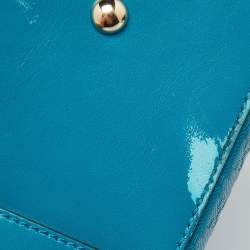 Pre Owned Gucci Turquoise Diamante Leather Small Satchel