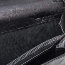 Gucci Black Guccissima Leather Zip Around Continental Wallet