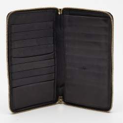 Gucci Black Guccissima Leather Zip Around Continental Wallet