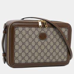 Brown Gucci GG Supreme Azalea Box Bag Satchel
