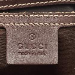 Pre Owned Gucci Beige/Brown GG Supreme Canvas and Leather Carry On Duffel Bag