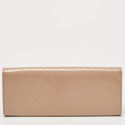 Gucci Beige Microguccissima Patent Leather Small Broadway Clutch