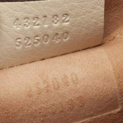 Pre Owned Gucci Off White Leather Small Pearl Studded Padlock Shoulder Bag