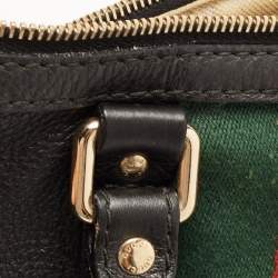 Pre Owned Gucci Black Leather Medium Vintage Web Boston Bag