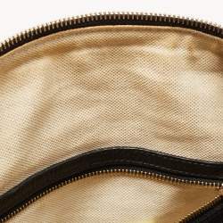 Pre Owned Gucci Black Leather Medium Vintage Web Boston Bag