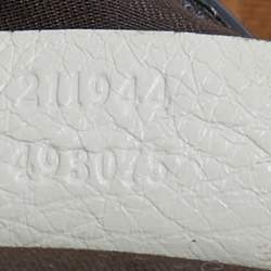 Pre Owned Gucci White/Beige GG Canvas and Leather Medium Sukey Tote