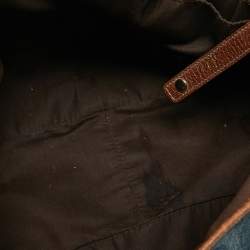 Pre Owned Gucci Navy Blue/Brown GG Denim and Leather Abbey D-Ring Shoulder Bag