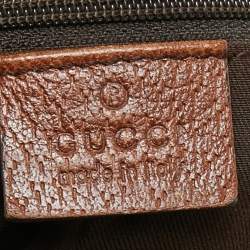 Pre Owned Gucci Navy Blue/Brown GG Denim and Leather Abbey D-Ring Shoulder Bag