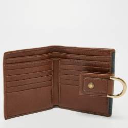 Pre Owned Gucci Navy Blue/Brown GG Denim and Leather Abbey D-Ring Shoulder Bag