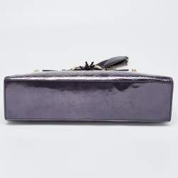 Pre Owned Gucci Purple Guccissima Patent Leather Large Emily Chain Shoulder Bag