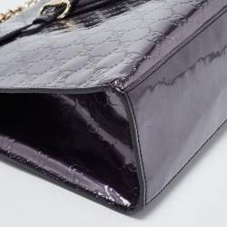 Pre Owned Gucci Purple Guccissima Patent Leather Large Emily Chain Shoulder Bag
