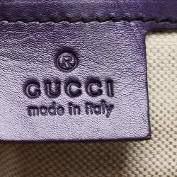 Pre Owned Gucci Purple Guccissima Patent Leather Large Emily Chain Shoulder Bag