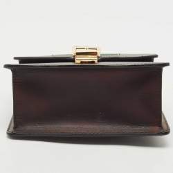 Pre Owned Gucci Black Leather Mini Web Chain Sylvie Crossbody Bag