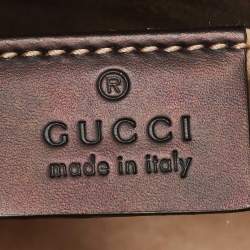 Pre Owned Gucci Black Leather Mini Web Chain Sylvie Crossbody Bag