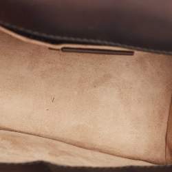 Pre Owned Gucci Black Leather Mini Web Chain Sylvie Crossbody Bag