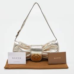 مملوكة مسبقًا Gucci Metallic Gold Leather Hysteria Clutch Bag