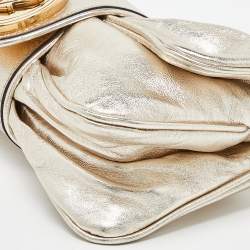 مملوكة مسبقًا Gucci Metallic Gold Leather Hysteria Clutch Bag