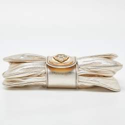 مملوكة مسبقًا Gucci Metallic Gold Leather Hysteria Clutch Bag