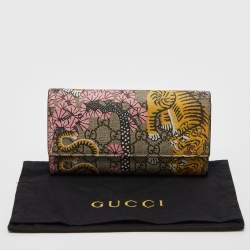 Gucci Multicolor GG Supreme Canvas Bengal Flap Long Wallet