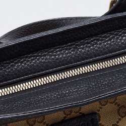 Pre Owned Gucci Beige/Blue Canvas and Leather Classic Tote