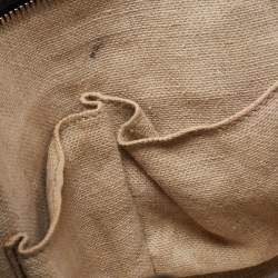 Pre Owned Gucci Beige/Blue Canvas and Leather Classic Tote