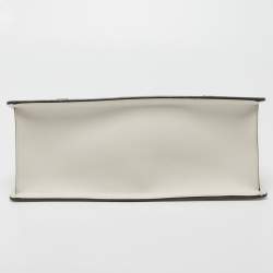 Gucci White Floral Sequins Patch Leather Medium Sylvie Top Handle Bag