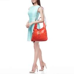 مملوكة مسبقًا Gucci Red Leather Medium New Jackie Hobo