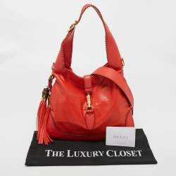 مملوكة مسبقًا Gucci Red Leather Medium New Jackie Hobo