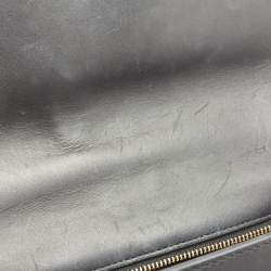 Pre Owned Gucci Black Leather Small Web Sylvie Shoulder Bag