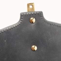 Pre Owned Gucci Black Leather Small Web Sylvie Shoulder Bag