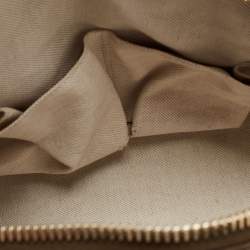 Pre Owned Gucci Beige/Gold GG Canvas and Leather Shoulder Bag