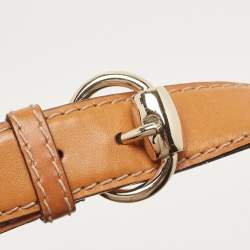 Pre Owned Gucci Tan/Beige GG Canvas and Leather Horsebit Heritage Hobo