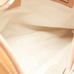 Pre Owned Gucci Tan/Beige GG Canvas and Leather Horsebit Heritage Hobo