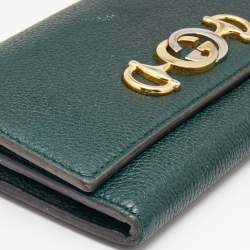 Pre Owned Gucci Green Leather Zumi Wallet