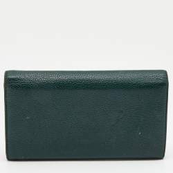 Pre Owned Gucci Green Leather Zumi Wallet