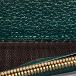 Pre Owned Gucci Green Leather Zumi Wallet