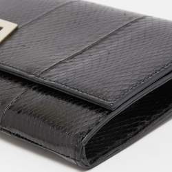 مملوكة مسبقًا Gucci Black Python G Night Flap Clutch