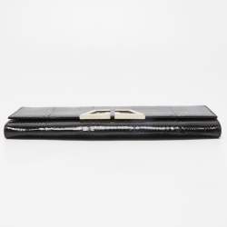 مملوكة مسبقًا Gucci Black Python G Night Flap Clutch