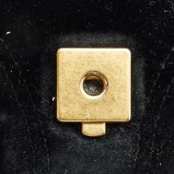 مملوكة مسبقًا Gucci Black Matelassé Velvet and Leather Mini GG Marmont Shoulder Bag