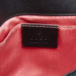 مملوكة مسبقًا Gucci Black Matelassé Velvet and Leather Mini GG Marmont Shoulder Bag